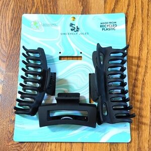 Sincerely Jules 3 Hair Claw Clips Black